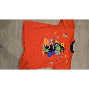Vintage 90s Halloween Witch T Shirt Single Stitch XL Made in USA Orange Trick or